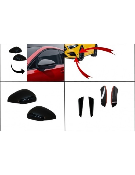 Kit paraurti anteriore alette laterali alette alette per Mercedes A-Class W177 V177 (05.18-up) w/ specchio copre A35