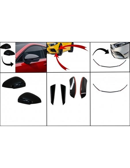 Kit paraurti anteriore alette laterali alette alette per Mercedes A-Class W177 V177 (05.18-up) w/