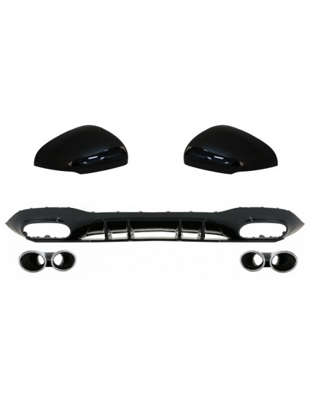 Paraurti posteriore diffusore w/ Chrome scarico e specchio copre per Mercedes A-Class W177 Hatchback (05.18-up)