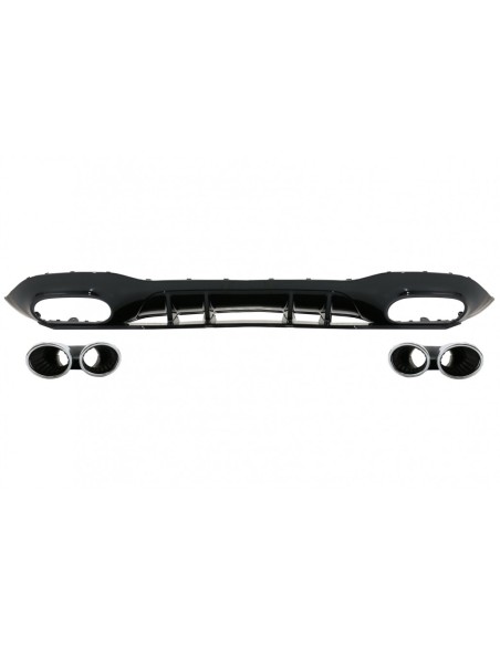 Paraurti posteriore diffusore w/ Chrome scarico e specchio copre per Mercedes A-Class W177 Hatchback (05.18-up)