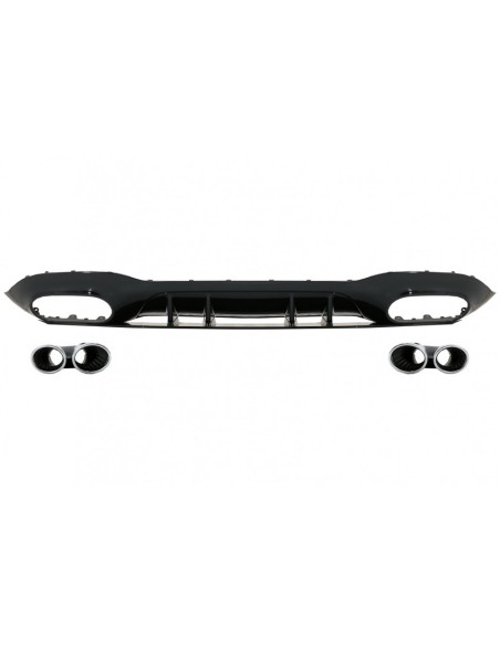 Paraurti posteriore Valance Diffusore per Mercedes A-Class V177 Berlina (18-) Scarico cromato