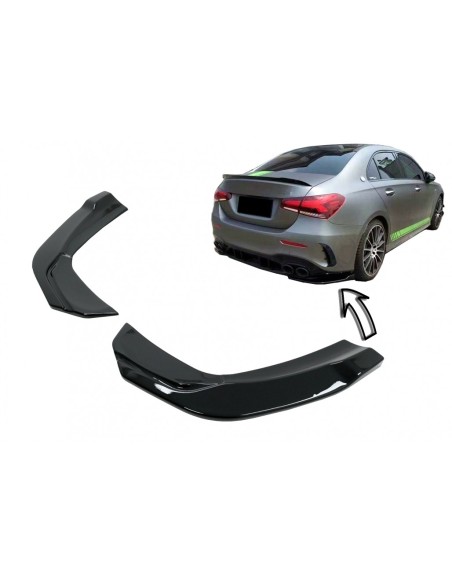 Paraurti posteriore Splitter laterali alette per Mercedes A-Class V177 A35 Berlina (18-Up) Piano Nero