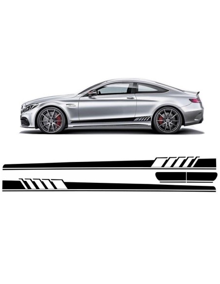 Lato Adesivi Vinile Nero opaco per MERCEDES C-Class C5 Coupe A5 Cabriolet (14-) C63 Design