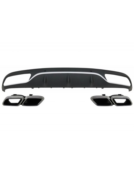 Paraurti posteriore Valance diffusore w/ scarico per Mercedes C-Class C5 A5 Coupe Cabriolet (14-19) C63 Design