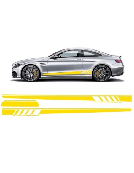Adesivi laterali vinile giallo opaco per MERCEDES C-Class C5 Coupe A5 Cabriolet (14-up)
