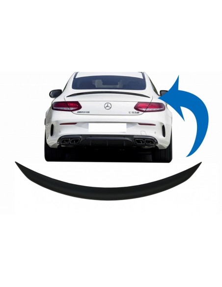 Trunk Boot Spoiler per Mercedes C-Class Coupe C5 (14-up) Nero opaco