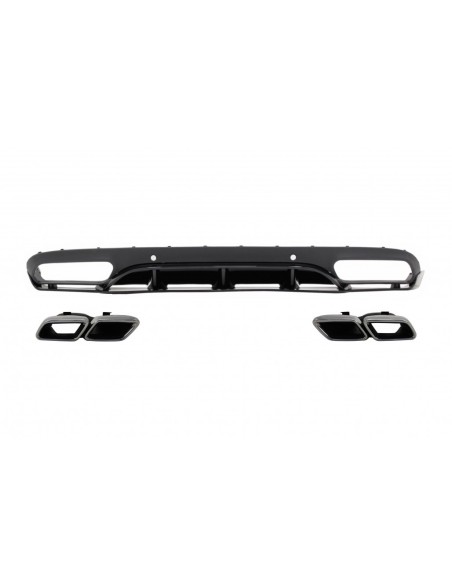 Paraurti posteriore Valance diffusore w/ scarico per Mercedes C-Class C5 A5 Coupé Cabriolet (14-19) C63 Edition 1 Nero