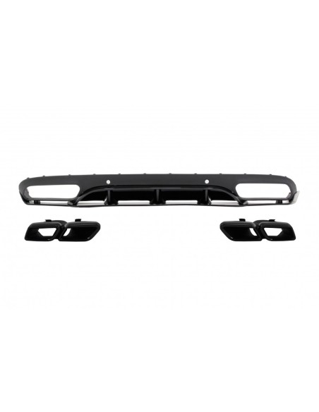 Paraurti posteriore Valance diffusore w/ scarico per MERCEDES C-Class C5 A5 Coupé Cabriolet (14-19) C63 Edition 1 Nero
