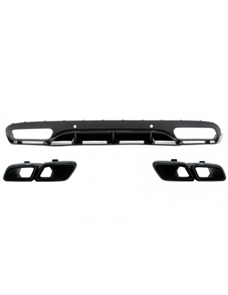 Paraurti posteriore Valance diffusore w/ scarico per Mercedes C-Class C5 A5 Coupé Cabriolet (14-19) C63 Edition 1 Nero
