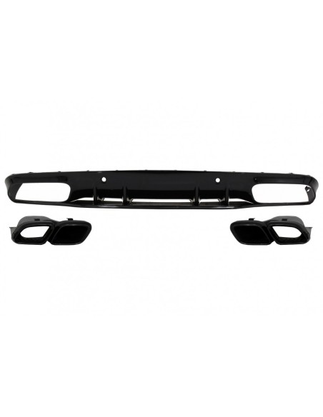 Paraurti posteriore Valance Diffusore per Mercedes C-Class C5 A5 Coupé Cabriolet (14-19) Facelift C63S Design Tutto Nero