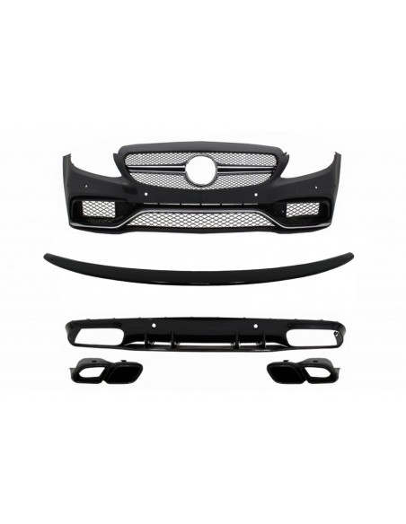 Paraurti anteriore per Mercedes C-Class C5 A5 Coupé Cabriolet (14-19) w/ bagagliaio Spoiler e paraurti posteriore