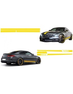 Set Adesivo Lato Decalcomanie & Superiore Cofano Tetto portellone e specchio Giallo opaco per MERCEDES 2