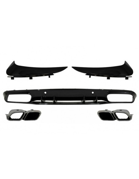 Paraurti Valance diffusore w/ paraurti posteriore Flaps per Mercedes C-Class C5 A5 Coupe Cabriolet (14-19) Facelift C63S Design