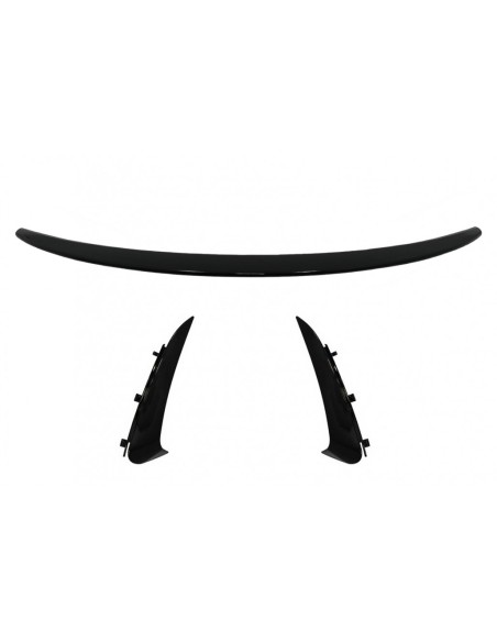 Bagagliaio Stivale Spoiler w/ Paraurti posteriore Alette laterali Flics per Mercedes Classe C Coupe C5 (14-19) Piano Nero