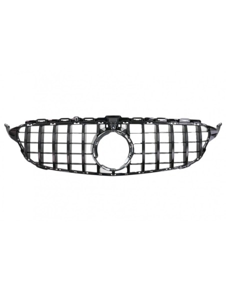 Griglia anteriore per Mercedes Classe C W5 Berlina S5 T-Modell A5 Cabriolet C5 Coupe Facelift (03.18-) Nero