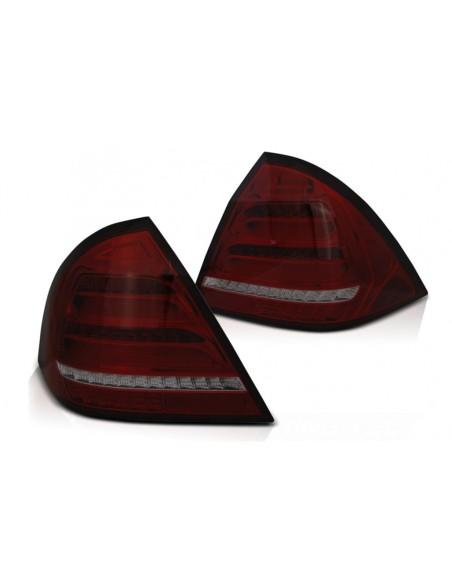 Fari posteriori a LED completi per Mercedes Benz classe C W3 (00-04) Fumo rosso w/ segnale di svolta dinamico