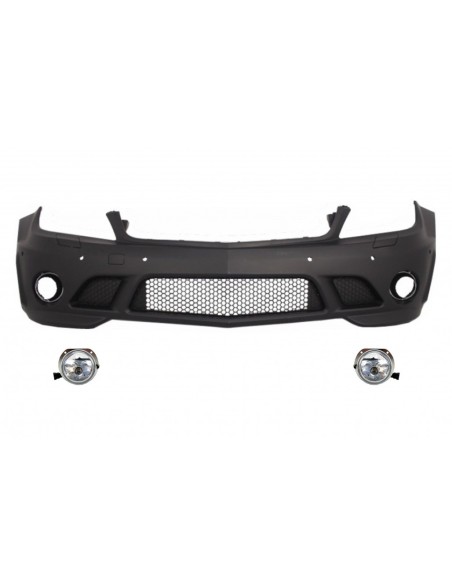 Paraurti anteriore per Mercedes classe C W4 (07-12) C63 Design w/ PDC e fendinebbia