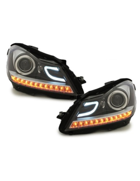 Fari a LED DRL per Mercedes C-Class W4 S4 C4 Facelift (11-14) Nero