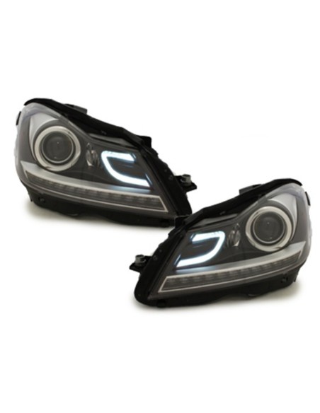 Fari a LED DRL per Mercedes C-Class W4 S4 C4 Facelift (11-14) Nero