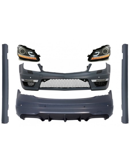 Kit per Mercedes C-Class W4 (07-15) Facelift C63 Design w/ LED Fari