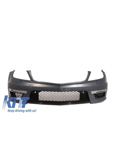 Kit esterno completo per MERCEDES classe C W204 Facelift C63 (07-12) con suggerimenti silenziatore di scarico e fari diurni