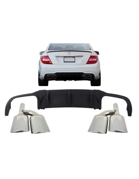 Paraurti posteriore Valance diffusore d'aria w/ scarico per MERCEDES classe C W4 C4 AMG Sport Line (12-14) Limousine Coupé