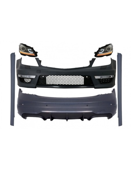 Corredo per Mercedes classe C W4 (07-15) Facelift C63 Design w/ Fari Giorno LED DRL