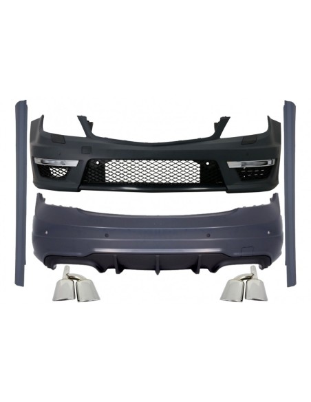 per MERCEDES C-class W4 C4 Facelift (07-15) C63 Design Body Kit w/ Suggerimenti silenziatore