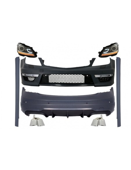 Kit esterno completo per MERCEDES C-Class W204 Facelift C63 (07-12) con design A