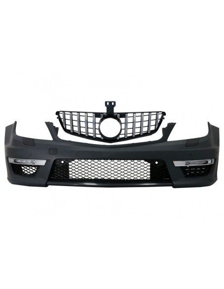 Paraurti anteriore per Mercedes C-Class W4 (12-up) C63 Facelift Look w/ Griglia anteriore GT-R Panamericana Chrom