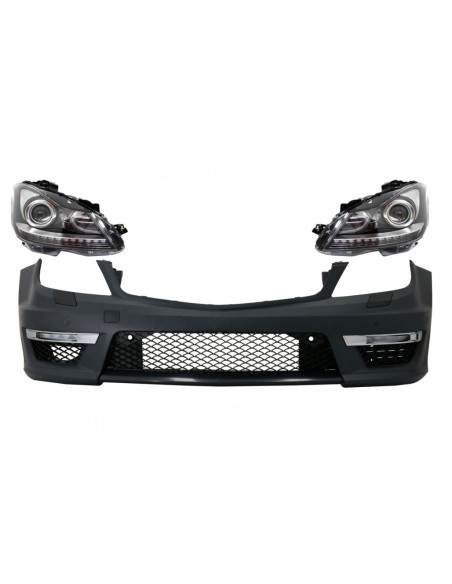 Paraurti anteriore w/ LED DRL fari per Mercedes C-Class W4 (12-14) C63 Facelift Bi-Xenon Design