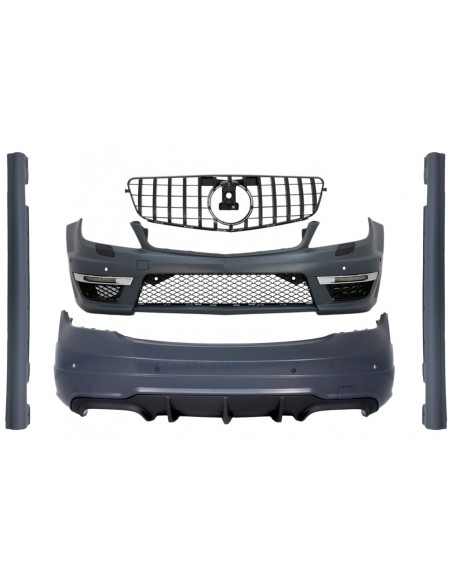 Kit w/ Griglia anteriore Piano Nero per Mercedes C-Class W4 (07-14) Facelift C63 GT-R Panamericana Design