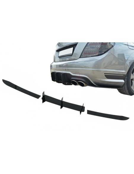 Paraurti posteriore Diffusore di estensione per Mercedes C-Class W4 C4 Limousine Coupé (12-14) Piano Nero