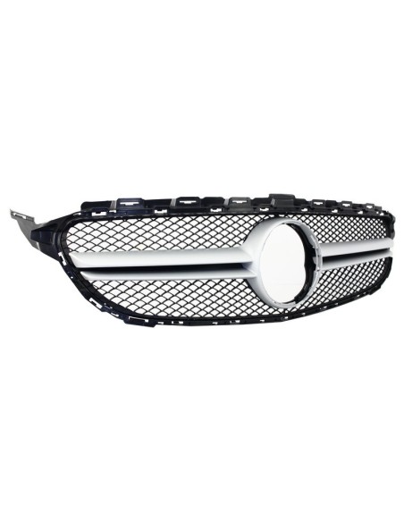 Griglia anteriore per MERCEDES C-Class W5 S5 C5 A5 (14-18) C63 Design Argento