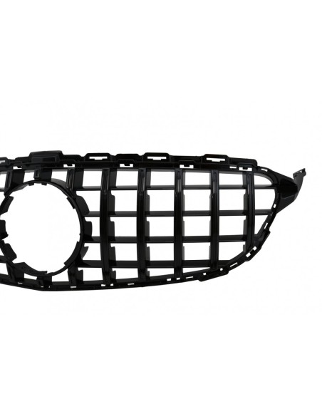 Griglia anteriore per MERCEDES Classe C W5 S5 C5 S5 (14-18) GT-R Panamericana Design Black w/out Fotocamera