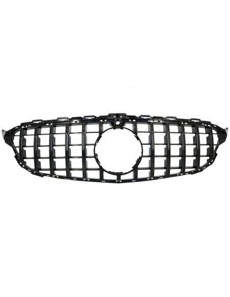 Griglia anteriore per Mercedes Classe C W5 S5 C5 S5 (14-18) GT-R Panamericana Design Nero w/ 360 Fotocamera