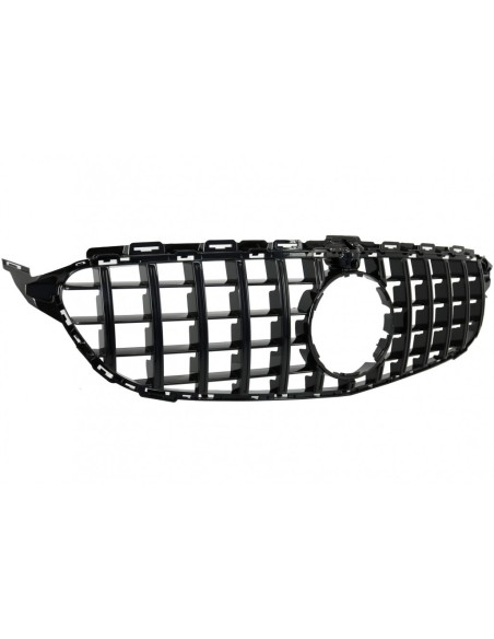 Griglia anteriore per Mercedes Classe C W5 S5 C5 S5 (14-18) GT-R Panamericana Design Nero w/ 360 Fotocamera