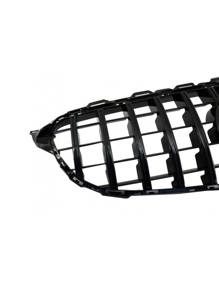 Griglia anteriore per Mercedes Classe C W5 S5 C5 S5 (14-18) GT-R Panamericana Design Nero w/ 360 Fotocamera