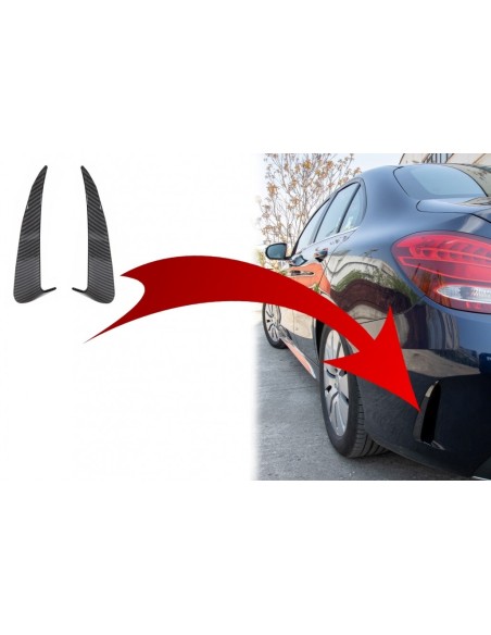 Paraurti posteriore alette laterali Flics per Mercedes C Classe W5 (14-) Carbon Film