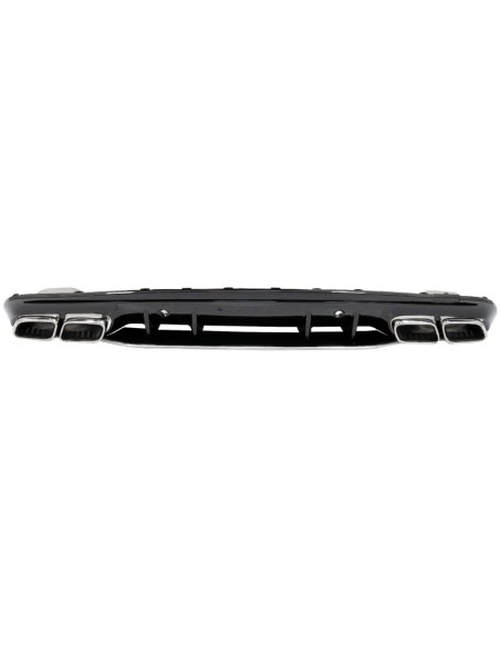 Diffusore posteriore Silver Tips e Trunk Spoiler per Mercedes C-Class W5 (14-) C63S Design solo per AMG Sport Line