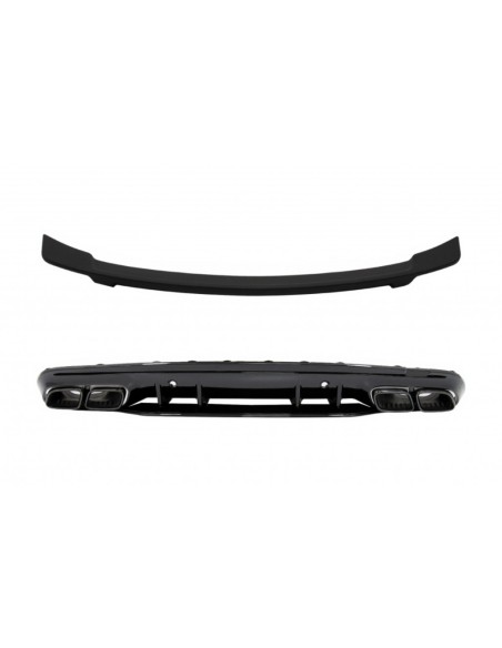 Diffusore posteriore w/ punte nere e spoiler del tronco per Mercedes C-Class W5 (14-) C63S GTS Design solo per AMG Sport Line