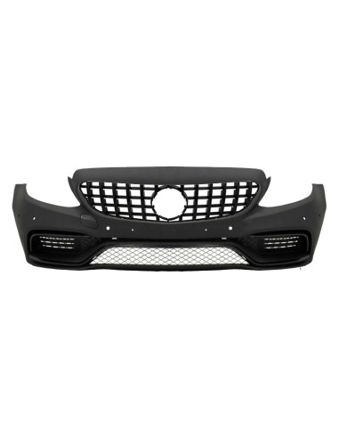 Paraurti anteriore completo w/ diffusore e punte nere per MERCEDES C-Class W5 S5 (14-) solo per AMG Sport Line