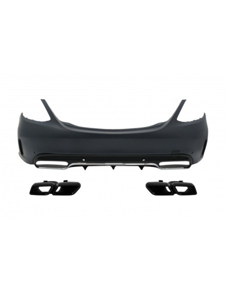 Paraurti posteriore w/ scarico nero per Mercedes C-Class W5 Limousine (14-) C63 Design