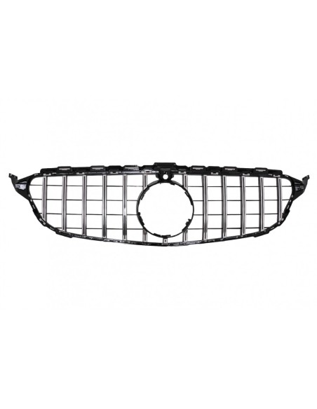 Paraurti anteriore per Mercedes Classe C W5 S5 (14-18) w/ Griglia centrale cromato e diffusore posteriore C63 Design
