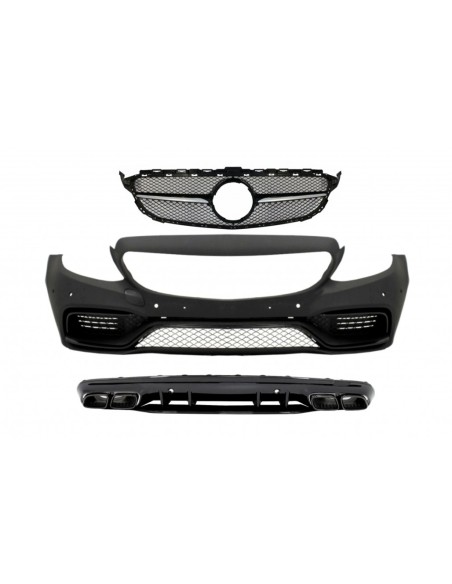 Paraurti anteriore w/ Griglia e diffusore per MERCEDES C-Class W5 S5 (14-18) C63 Design w/ out 360 fotocamera
