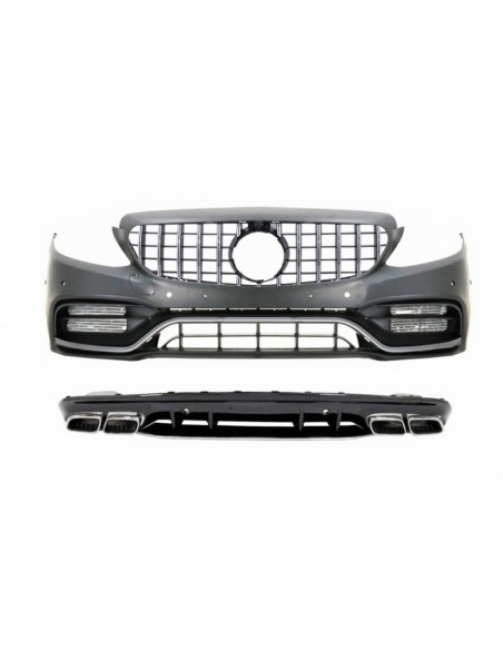Paraurti anteriore e griglia w/ diffusore e suggerimenti per Mercedes C-Class W5 S5 AMG Sport Line (14-) C63S Design