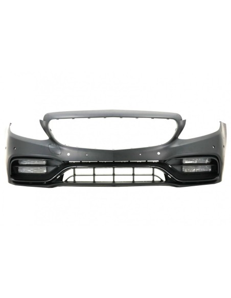 Paraurti anteriore w/ griglia cromato e bagagliaio spoiler nero opaco per Mercedes C-Class C5 (14-18) C63 Design