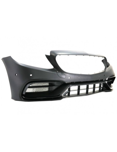 Paraurti anteriore w/ griglia cromato e bagagliaio spoiler nero opaco per Mercedes C-Class C5 (14-18) C63 Design