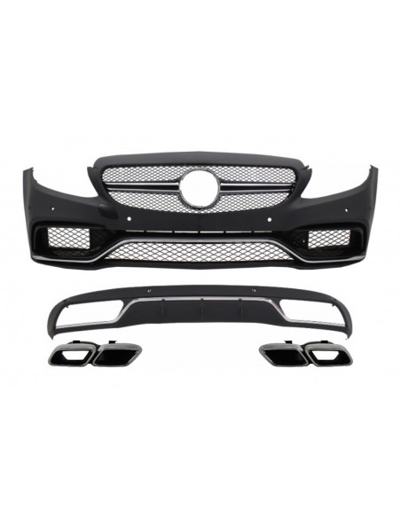 Paraurti anteriore e diffusore w/ Chrome per Mercedes C-Class W5 S5 (14-18) C63 Design