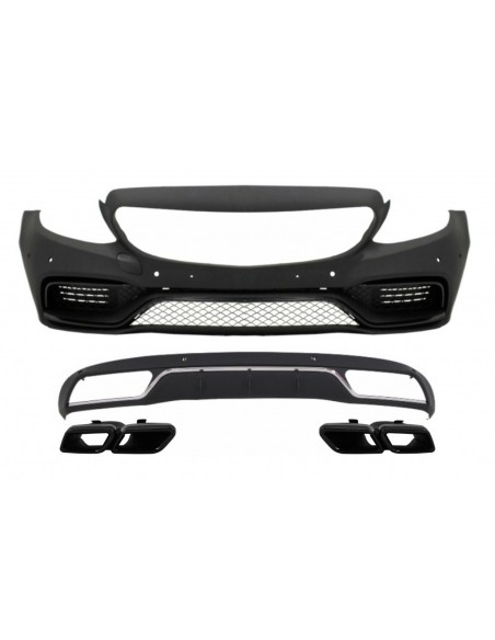 Paraurti anteriore w/out griglia centrale e diffusore w/ nero per Mercedes Classe C W5 S5 (14-18) C63 Design